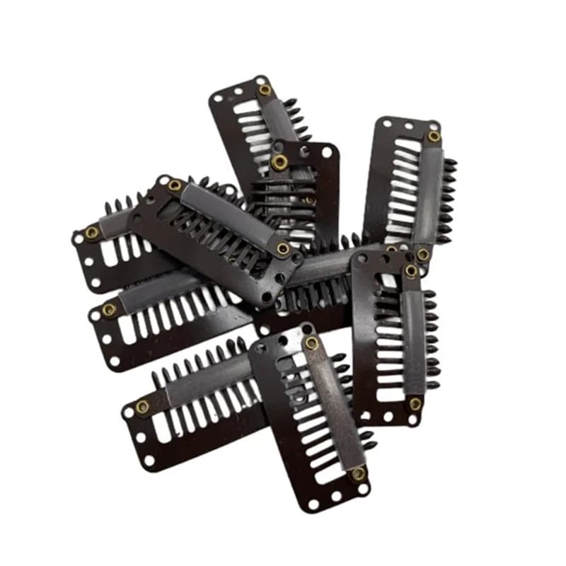 20/40 pezzi 9 denti beige/marrone/nero clip di estensione dei capelli parrucche di estensione dei capelli clip a scatto pettine piccolo scatto accessori per parrucche clip