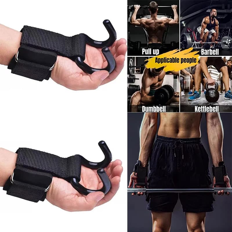 1/2pc Anti-slip Manubri Lifting Weights Hookspremium Couple of Straps Lifting Weights Pull Up and Fitness Training Hook