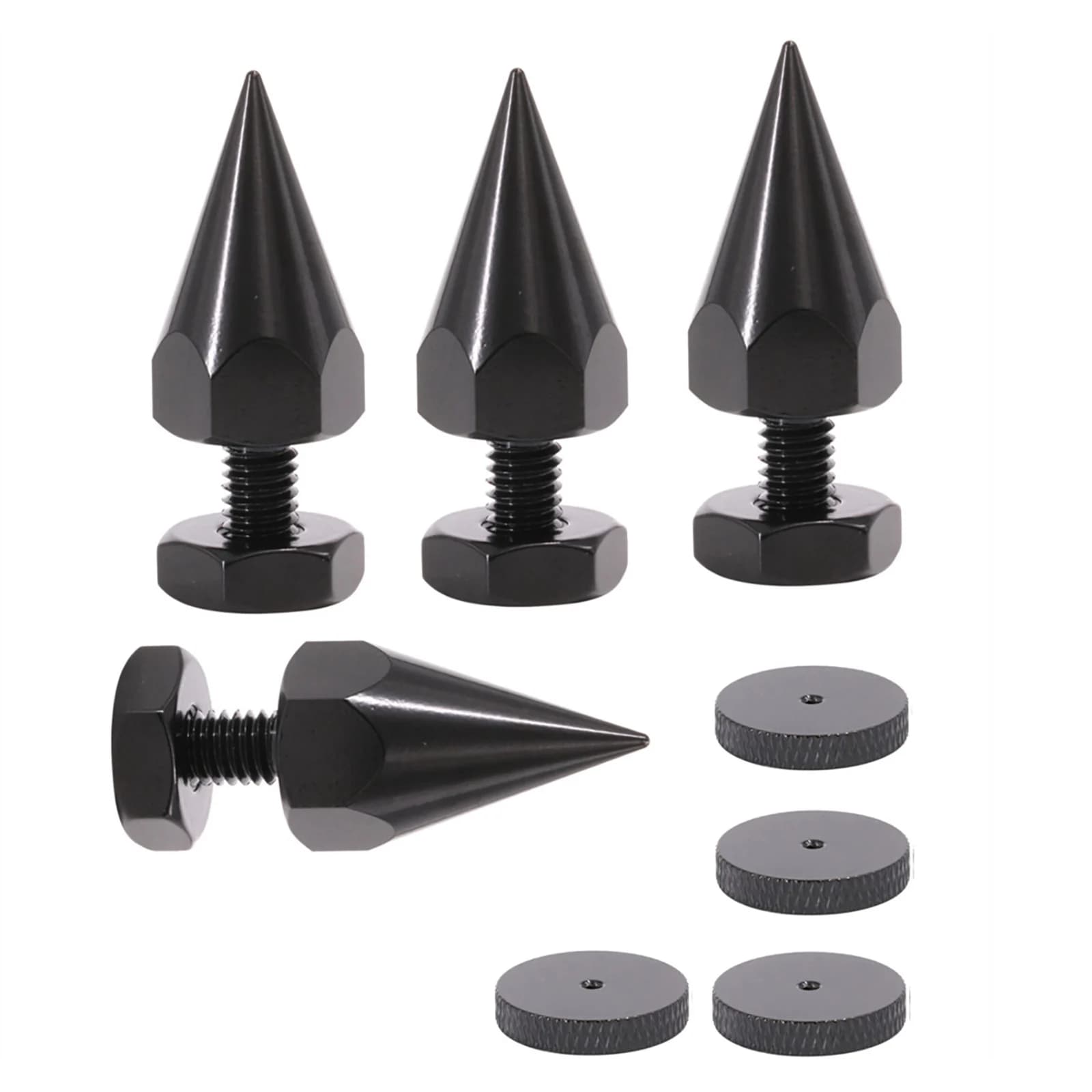 4 pcs/set M6 Adjustable Heavy Duty Iron Plate High Plate Insulation Spike AMP Studio Monitor Foot Holder With Base Pad
