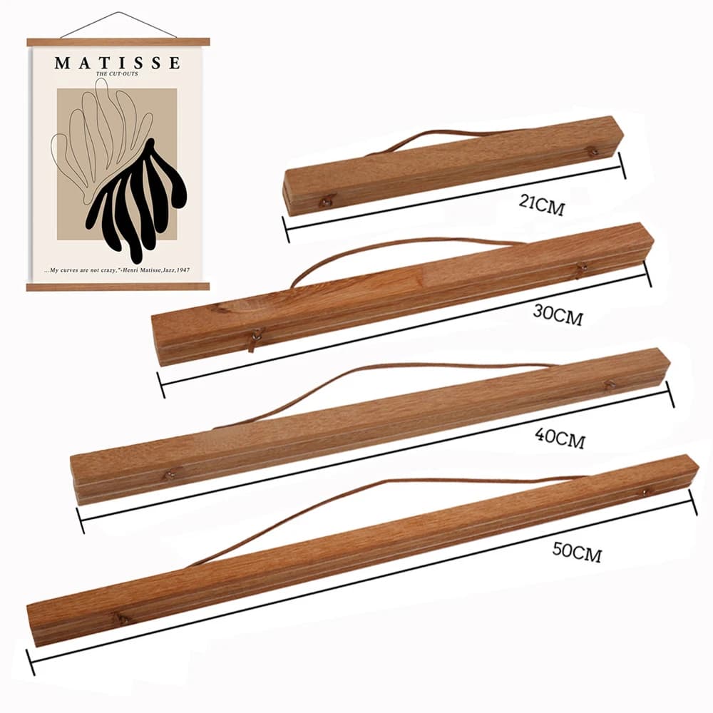 Cornice magnetica per poster in legno fai-da-te Teak Pine Appendiabiti per foto Kit per appendere immagini Stampe su tela Opere d'arte Interni Decorazioni per la casa