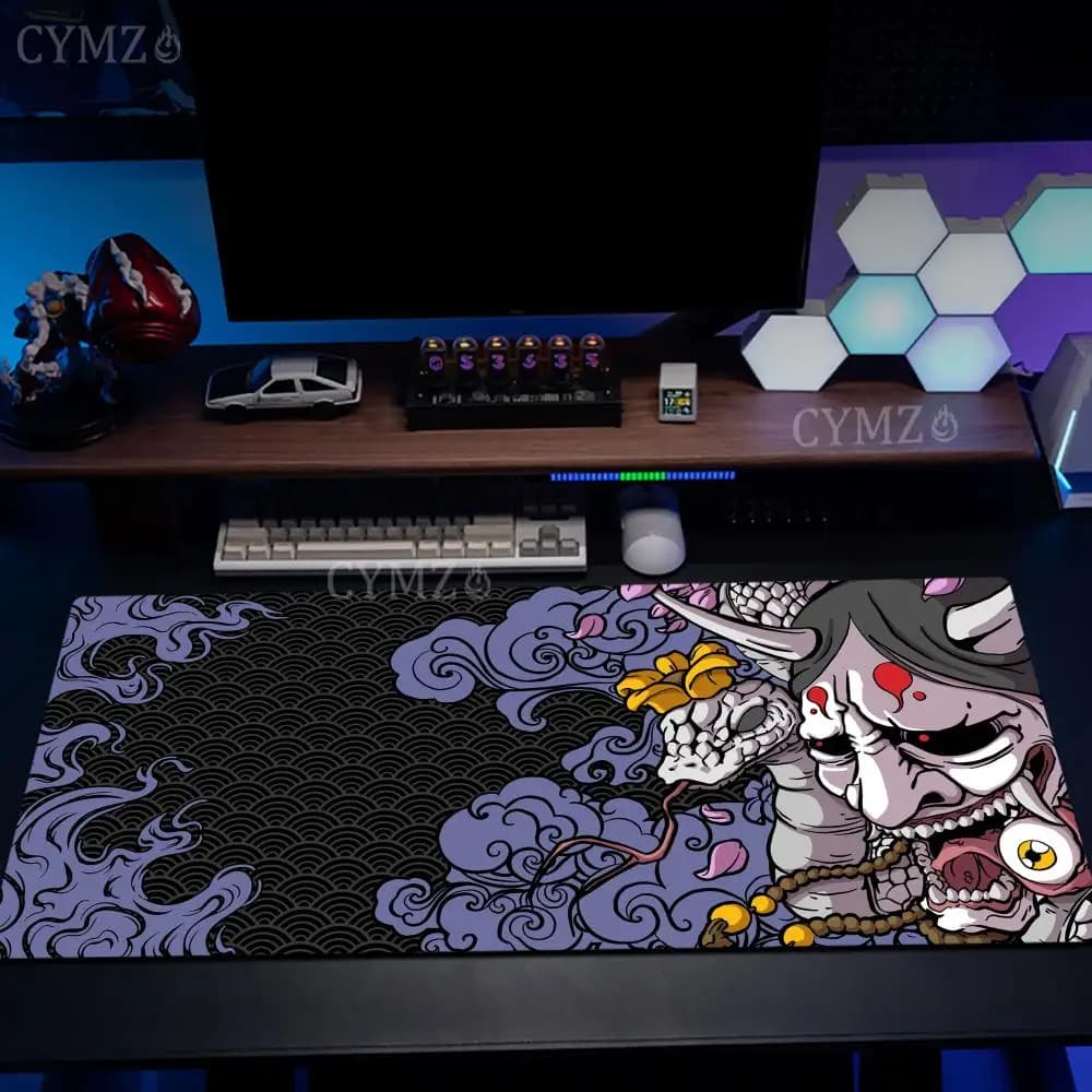 Japanese devil illustration Mouse Pad Desk Mat Non-Slip Durable pc desk accessories Gaming mats suitable for office and games