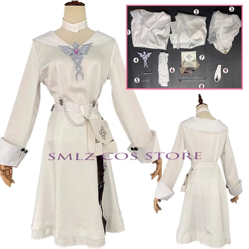 Recupera Emily Dyer Dottore Gioco IdentityVCosplay Lydia Jones Costume Abito bianco Set Halloween Party Play Outfit per donna