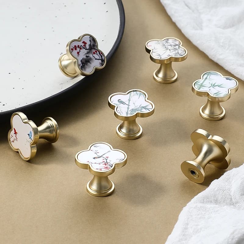 Maniglie per Mobili, Maniglie per Cassetti e Armadietti da Cucina, Pomelli per Porte e Cassetti, in Lega di Zinco, Foro Singolo, Oro