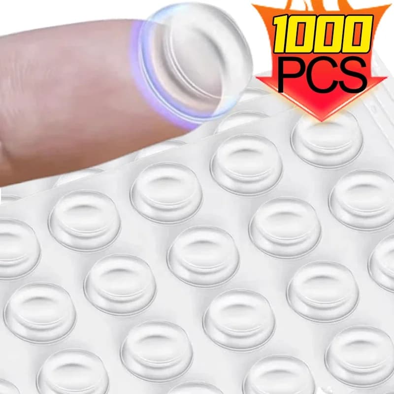 1000/100pcs Autoadesiva Trasparente Fermaporta Ammortizzatore In Gomma Buffer Paraurti Per Armadi Mobili In Silicone Puntini Cuscino Cuscinetti Protettivi
