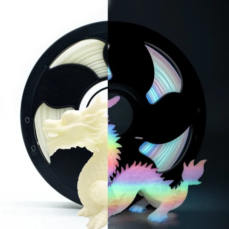 Luminous Rainbow PLA 3D Printer Filament, 1KG Spool