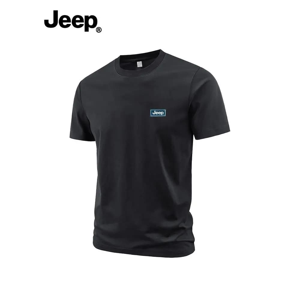 T-shirt da uomo Jeep a maniche corte, t-shirt sportiva traspirante per allenamento e corsa all'aperto