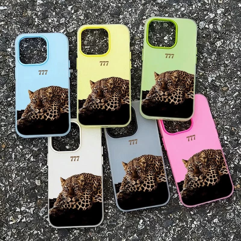 Cool Leopard Number 777 Design Bumper Phone Case For iPhone 18 17 16 14 13 15 12 11 Pro Max Air 16 15 14 7 8 Plus XR X XS Cover