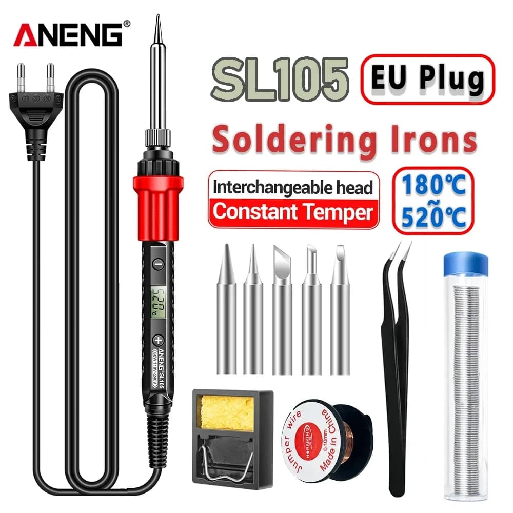 Saldatore Intelligente ANENG SL105, Attrezzatura per Saldatura Rapida, Spina US/EU 110V 240V, Strumento di Riparazione a Caldo con Punta in Stagno