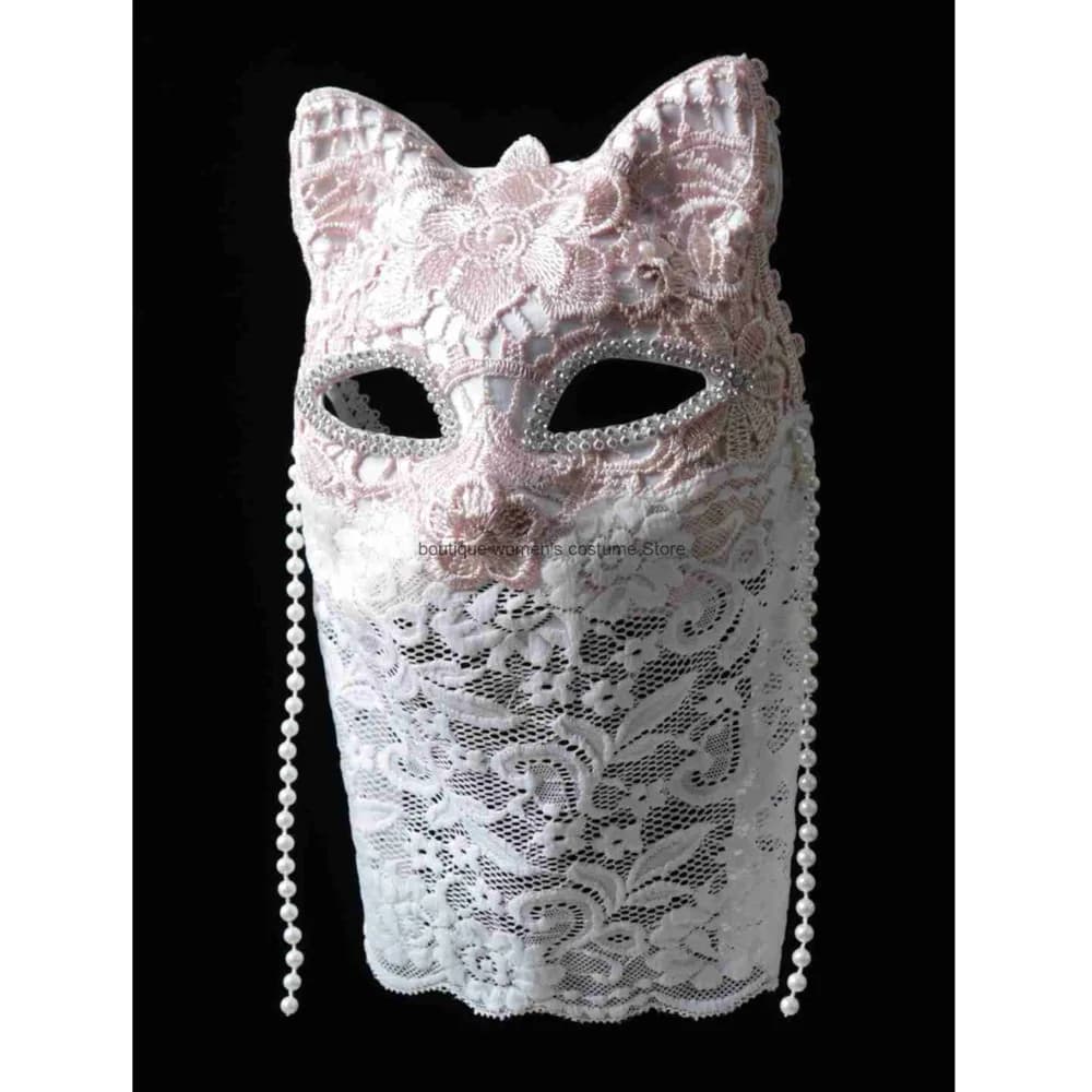 Halloween Cosplay Pink Lace Full Face Singing Adult Masquerade Mask Masked Singer Stage Live Fox Catwoman Mask