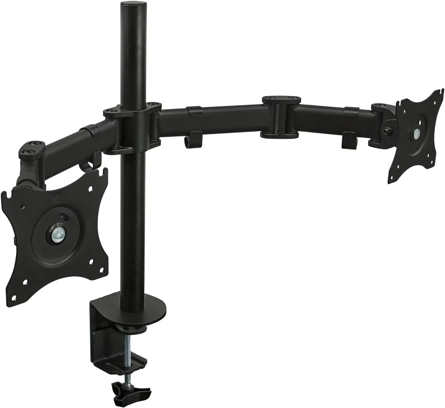 Supporto da Scrivania per Doppio Monitor, Bracci Articolati a Movimento Completo per Schermi da 13-27 Pollici, VESA 75/100, Base a Morsetto C