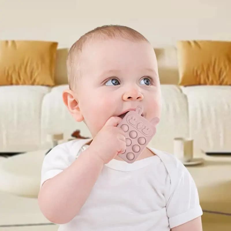 Giocattolo lenitivo in silicone morbido per massaggiagengive in silicone con frigorifero pop Cestino pasquale per esplorazione sensoriale per ragazzi e ragazze