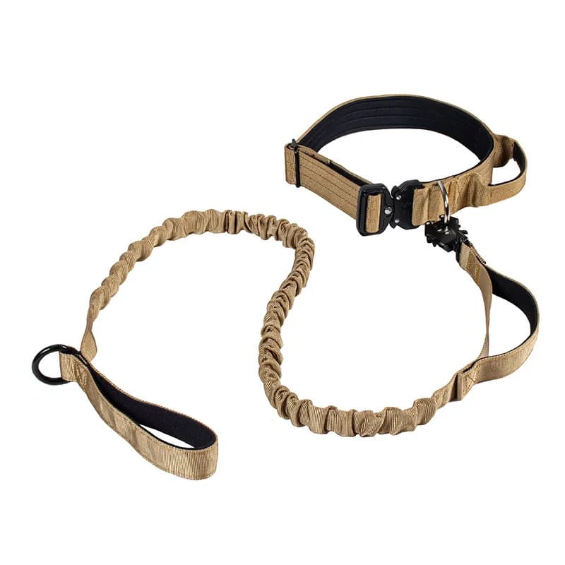 Set Guinzaglio e Collare Tattico per Cani, Guinzaglio Elastico Retrattile Anti-Trazione per Addestramento di Cani di Taglia Grande
