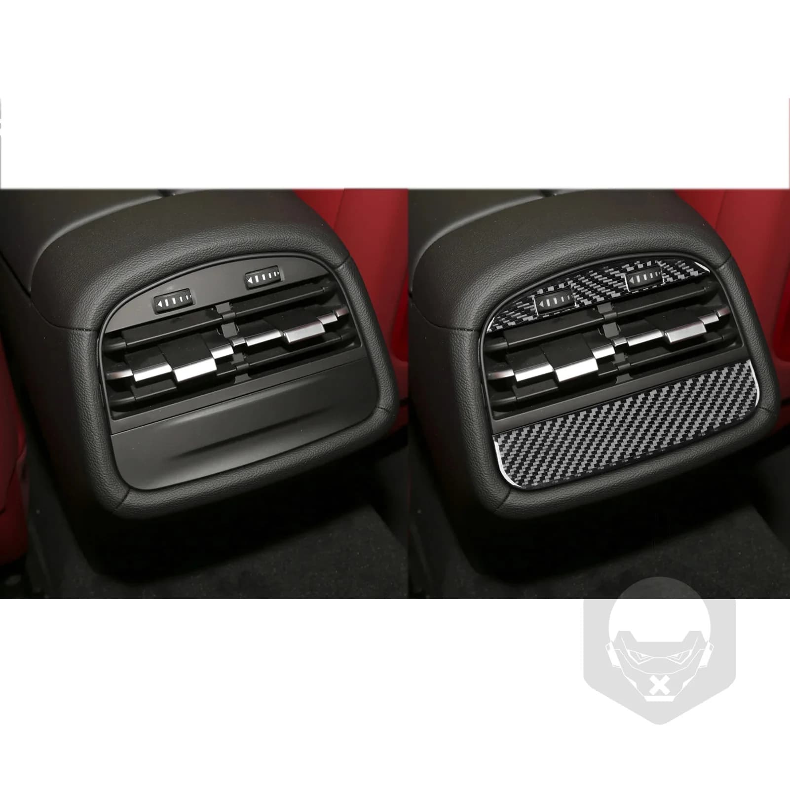 For Maserati Ghibli 2014—2015 Car Accessories Carbon Fiber Rear Console Air Vnet Panel Interior Cover Trim Sticker Modification
