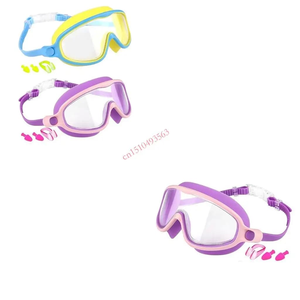Occhialini da nuoto per bambini 2 pezzi con tappi per le orecchie e clip per naso per bambini Occhialini da nuoto per con vista