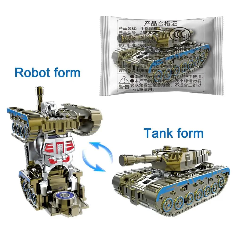 Giocattolo giroscopico con punta delle dita Giocattolo trasformabile fai-da-te Robot antistress Giocattolo agitatore Gadget meccanico per il giocattolo divertente delle mani