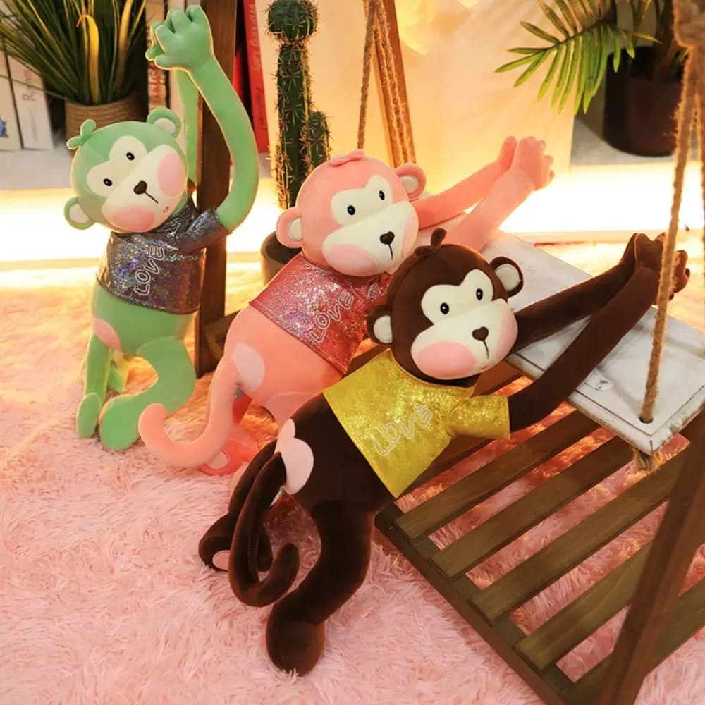 Long Arm Curtain Monkey Doll Hanging Decoration Stuffed Animals Monkey Plush Doll Plush Pillow Cute Stuffed Monkey Birthday Gift
