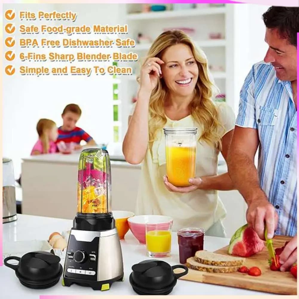 B26B Tazza di ricambio da 24 Oz con coperchi e lama elicoidale per lama estrattore Nutribullet NBF70500 Base motore frullatore da 1200 W