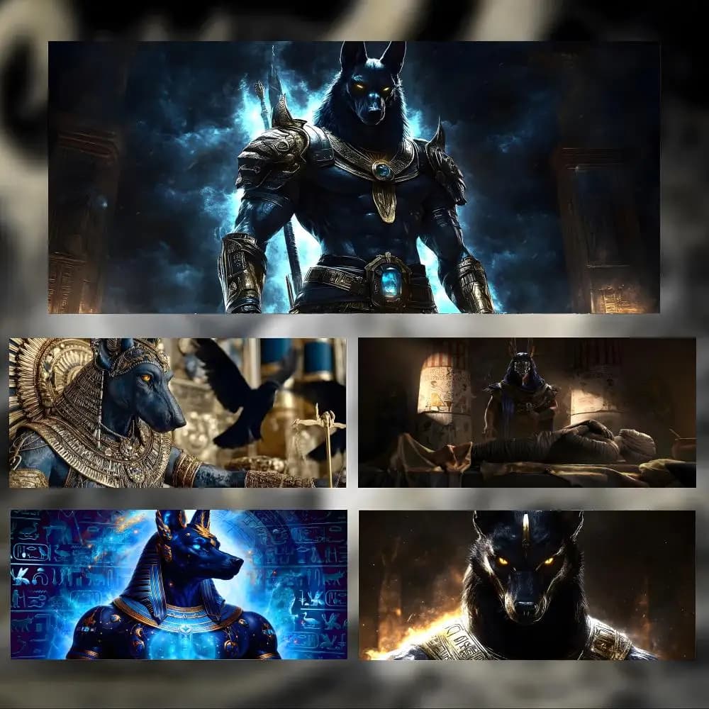 Mysterious Art Egyptian Mythology A-Anubis Mouse Pad Large Thick Desk Pad Stitched Edges Gaming Mouse Mat for PC