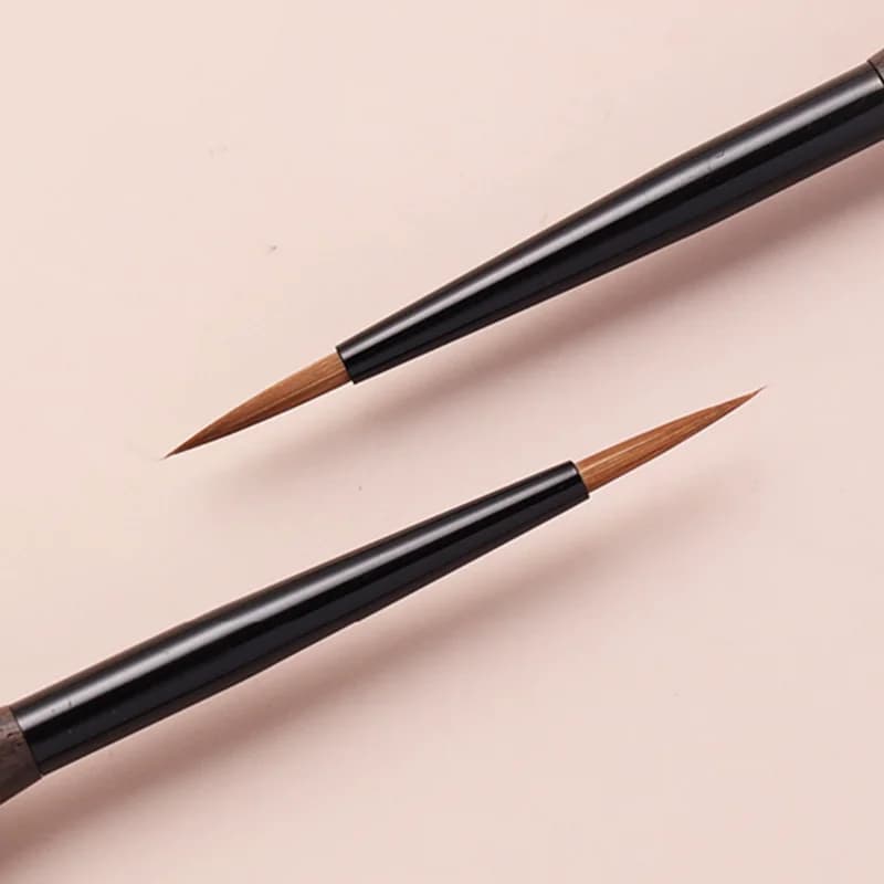 Pennello per Unghie in Kolinsky con Manico in Legno di Sandalo, Pennello per Nail Art, Pennello per Gel UV Acrilico, Strumento per Manicure in Cristallo