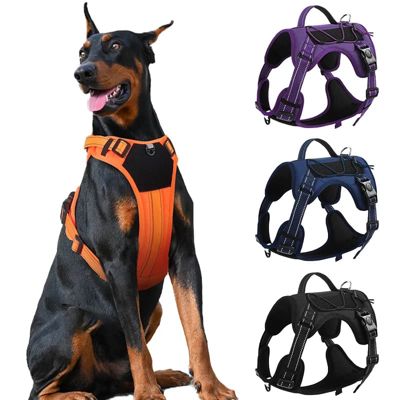 Pettorina per cani di grandi dimensioni durevole imbracatura tattica antideflagrante per animali domestici imbracature riflettenti Labrador Greyhound accessori per cani