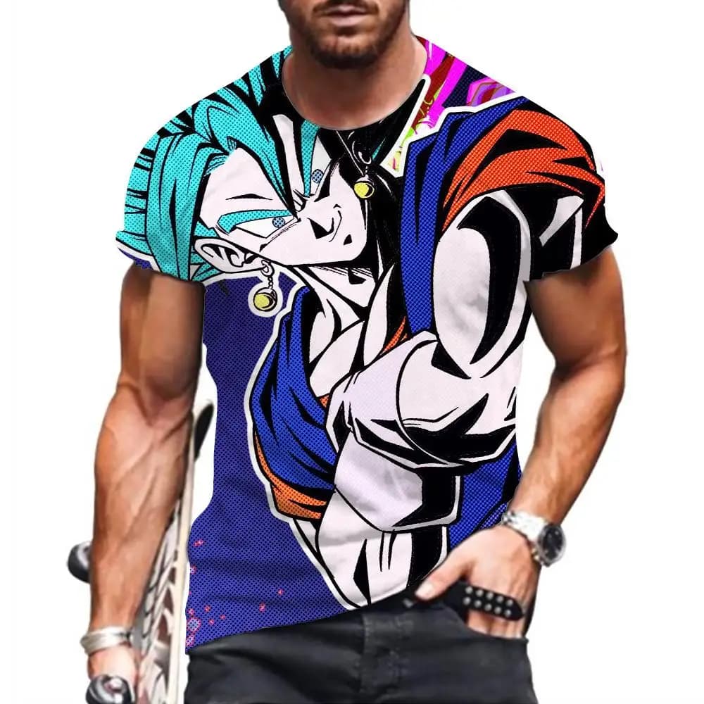 Maglietta Dragon Ball Super Vegito Pop Art con Stampa 3D per Uomo e Bambino, T-Shirt Estiva a Maniche Corte con Grafica Anime, Abbigliamento Casual Streetwear per Fan