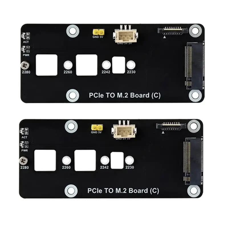 For Rpi 5 PCIE To M.2 Adapter Board For Raspberry Pi 5 PCIE To M.2 Nvme 2230/2242/2280/2260 SSD Expansion Board-AEF7