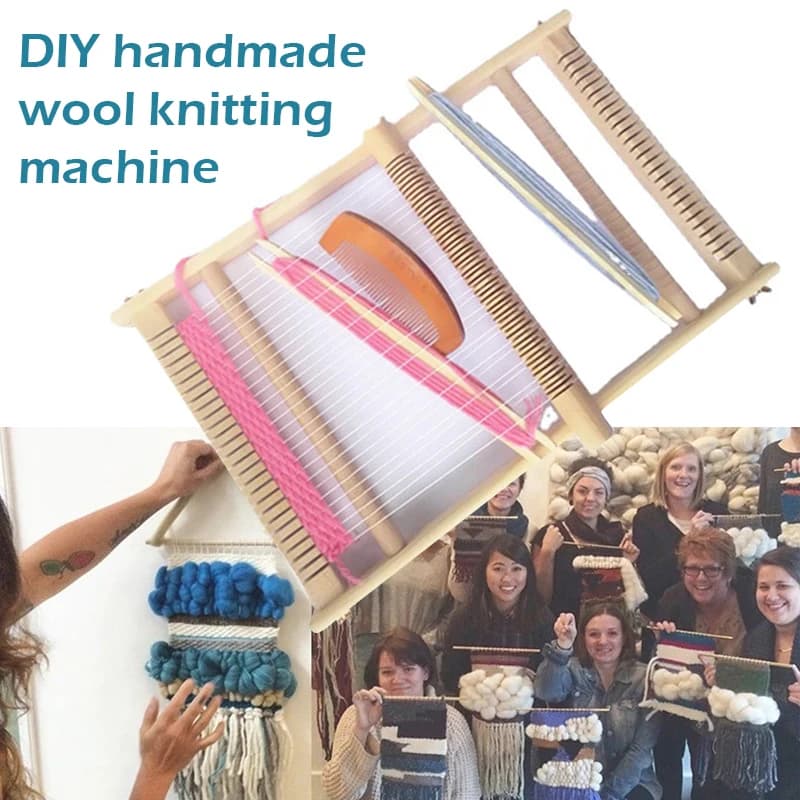 Small Weaving Loom Starter Kit,Wooden Diy Weaving Loom Kit Multi-Craft Hand-Knitted Spin Machine For Tapestry For Kids Childr