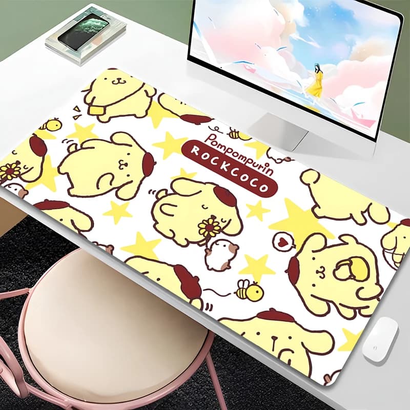 Tappetino per mouse dal design estetico alla moda, accessori per il gaming, tappetino per tastiera del computer, Pompompurin, progettato specificamente per i giocatori e per l'e-sport.