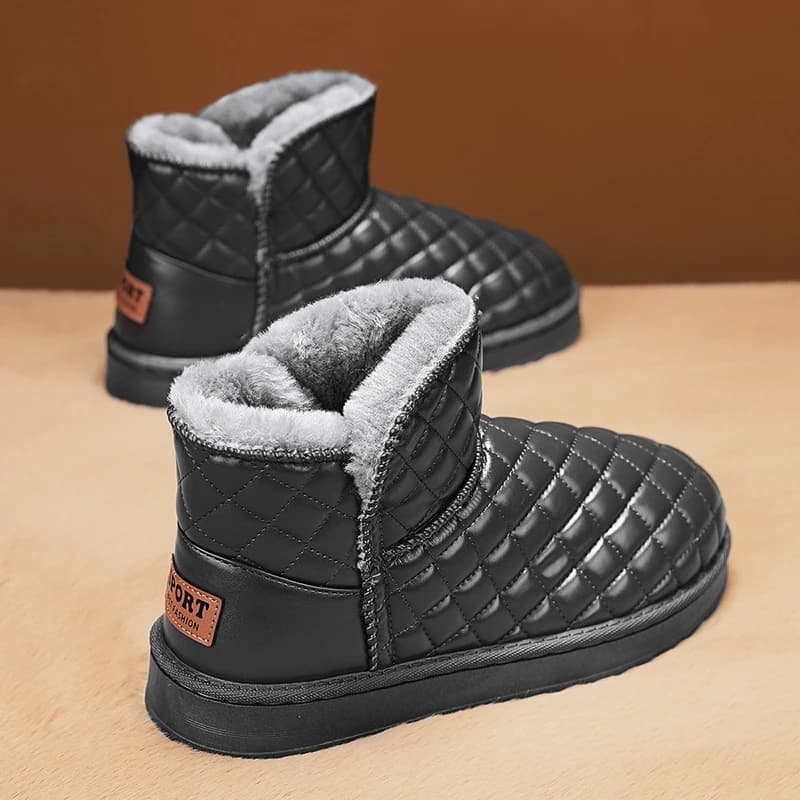 Stivali da neve da uomo in cotone eleganti, leggeri e versatili per l'abbigliamento da esterno: caldi, foderati in pile e ispessiti con suola spessa