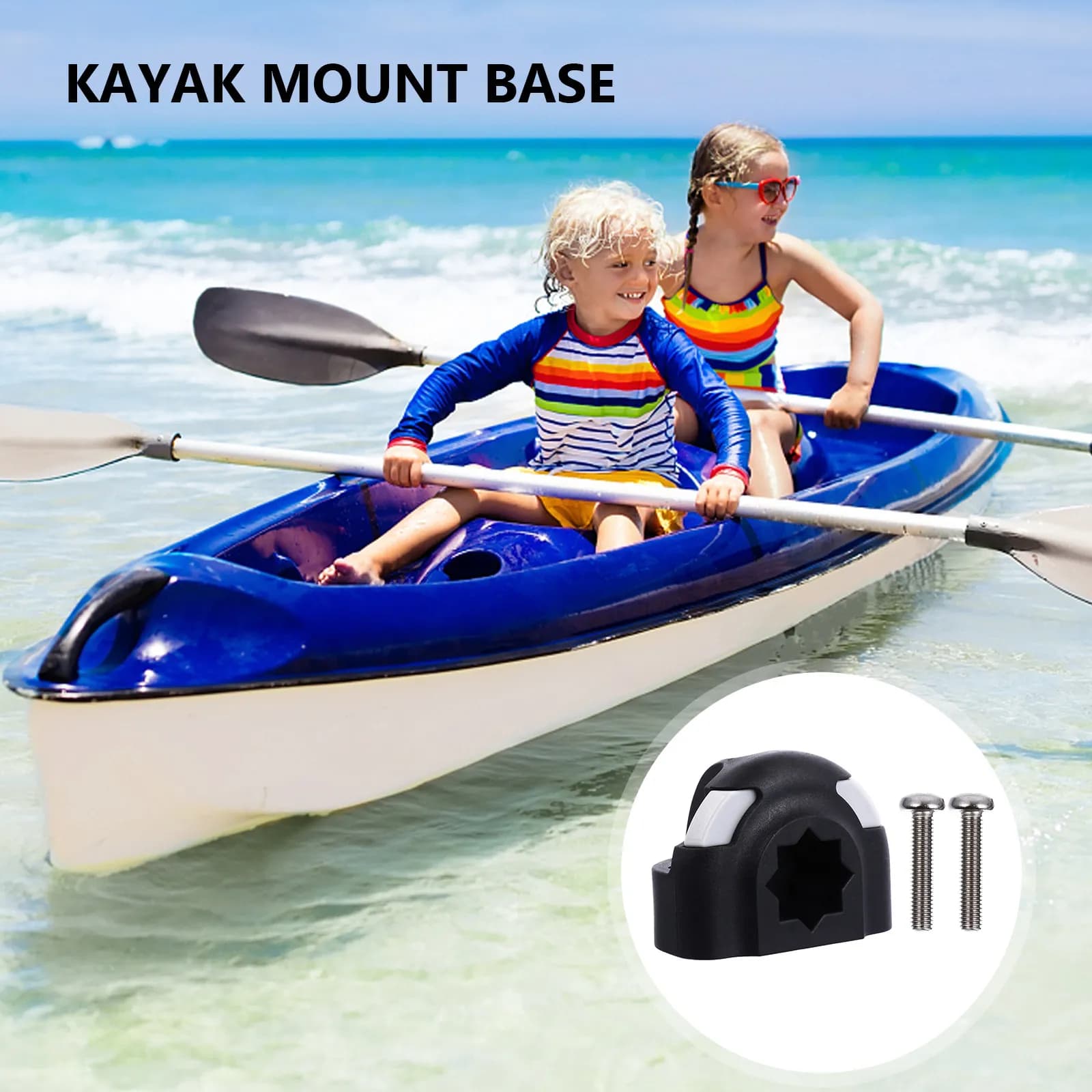 1Set Mini Kayak Half-Circle Base Multi-Functional Mount Base Easy Install Kayak Accessories Fishing Rod Paddle Holder Boat