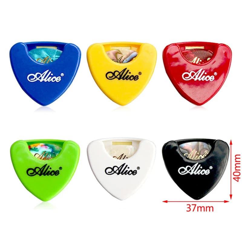 [YA] 1 Pezzo Porta Plettri per Chitarra in Plastica, Custodia per Plettri, Custodia Adesiva a Triangolo per Conservazione Rapida, 37x40mm, Colore Casuale