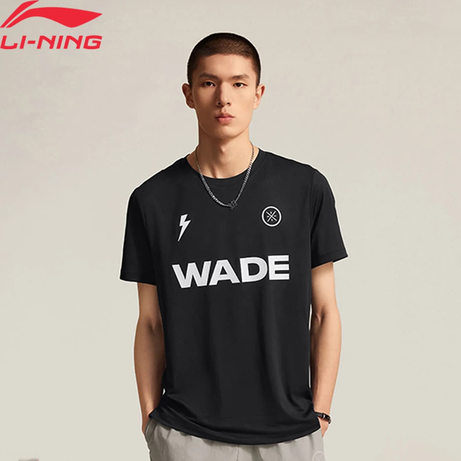Li-Ning T-shirt Wade da uomo AT DRY ULTRA 92% Poliestere 8% Elastan AT._BACTERIA Fodera Pullover sportivo ATSV015