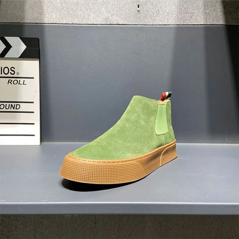 2026 Autumn Winter Men Chelsea Boots Slip on PU Leather High Top Ankle Boots Korean Fashion Trendy Casual Sneakers Streetwear
