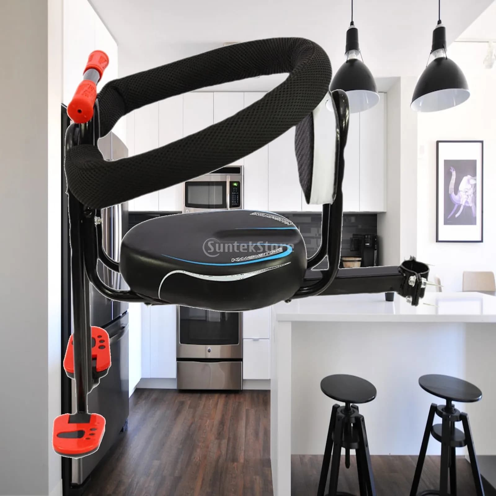 Seggiolino Anteriore per Bicicletta per Bambini con Cuscino Comfort per Bici Elettriche, Pendolarismo Quotidiano e Ciclismo all'Aperto