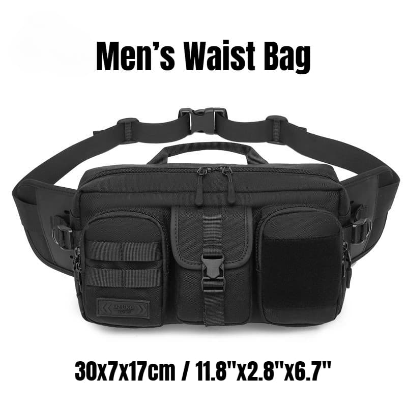Men‘s Waist Bag Waterproof USB Charging Crossbody Belt Bag for Teenage Boys, Fashion Short Trip Travel Shoulder Chest Pack