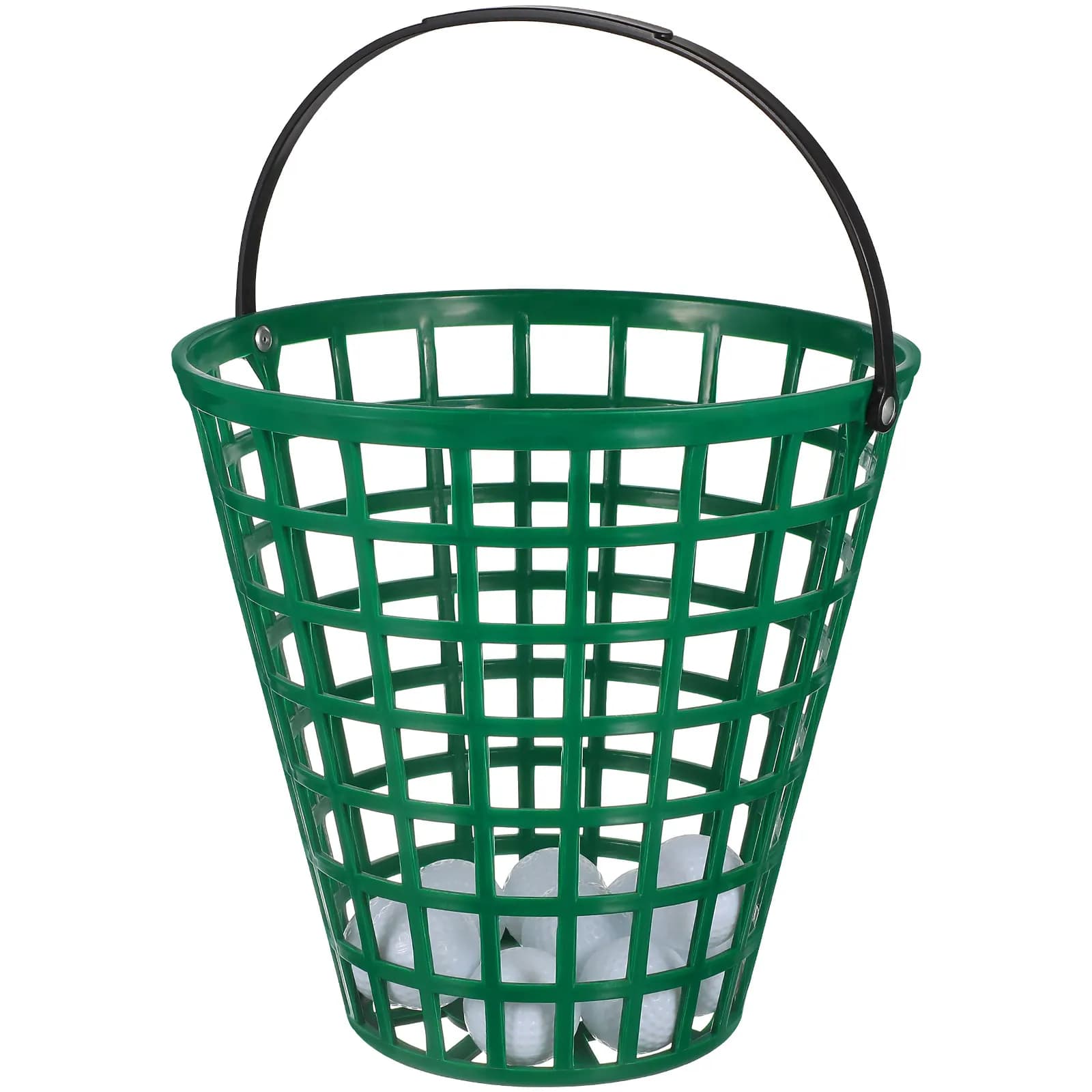 Cestino per Palline da Golf da 100 Pezzi, Contenitore Pieghevole Resistente alla Ruggine con Manico Girevole, Design Pieghevole, Verde