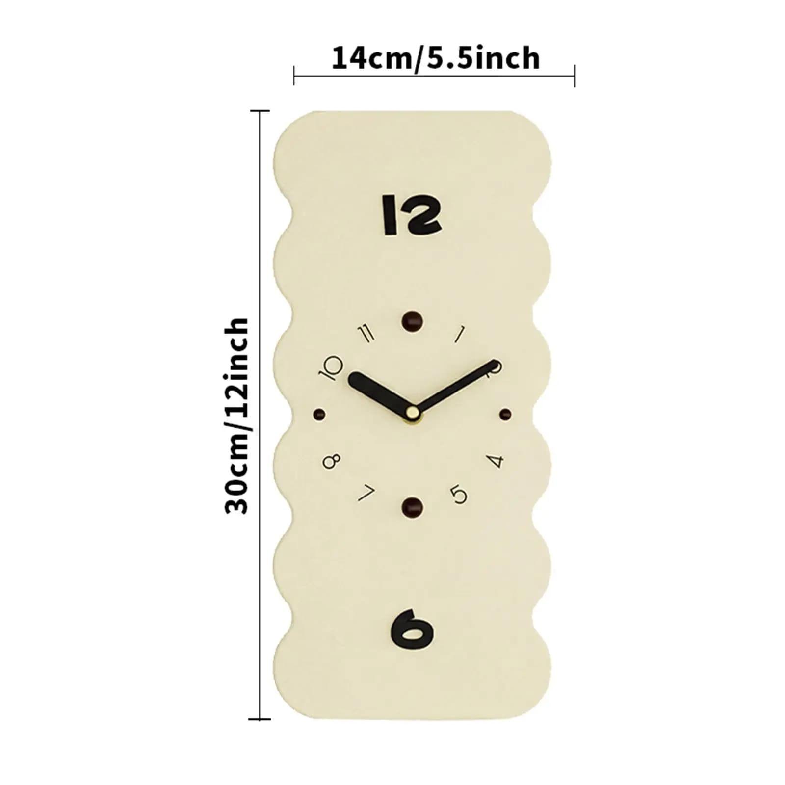 White Rectangular Acrylic Wall Clock with Silent Mechanism Easy to Read for Home Decoration and Office