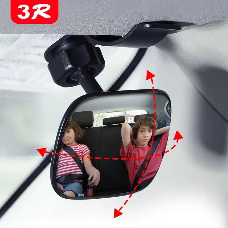 Specchietto Retrovisore per Auto con Clip, Specchio Orientabile per Monitoraggio Bambini, Angolo Regolabile per Sicurezza alla Guida
