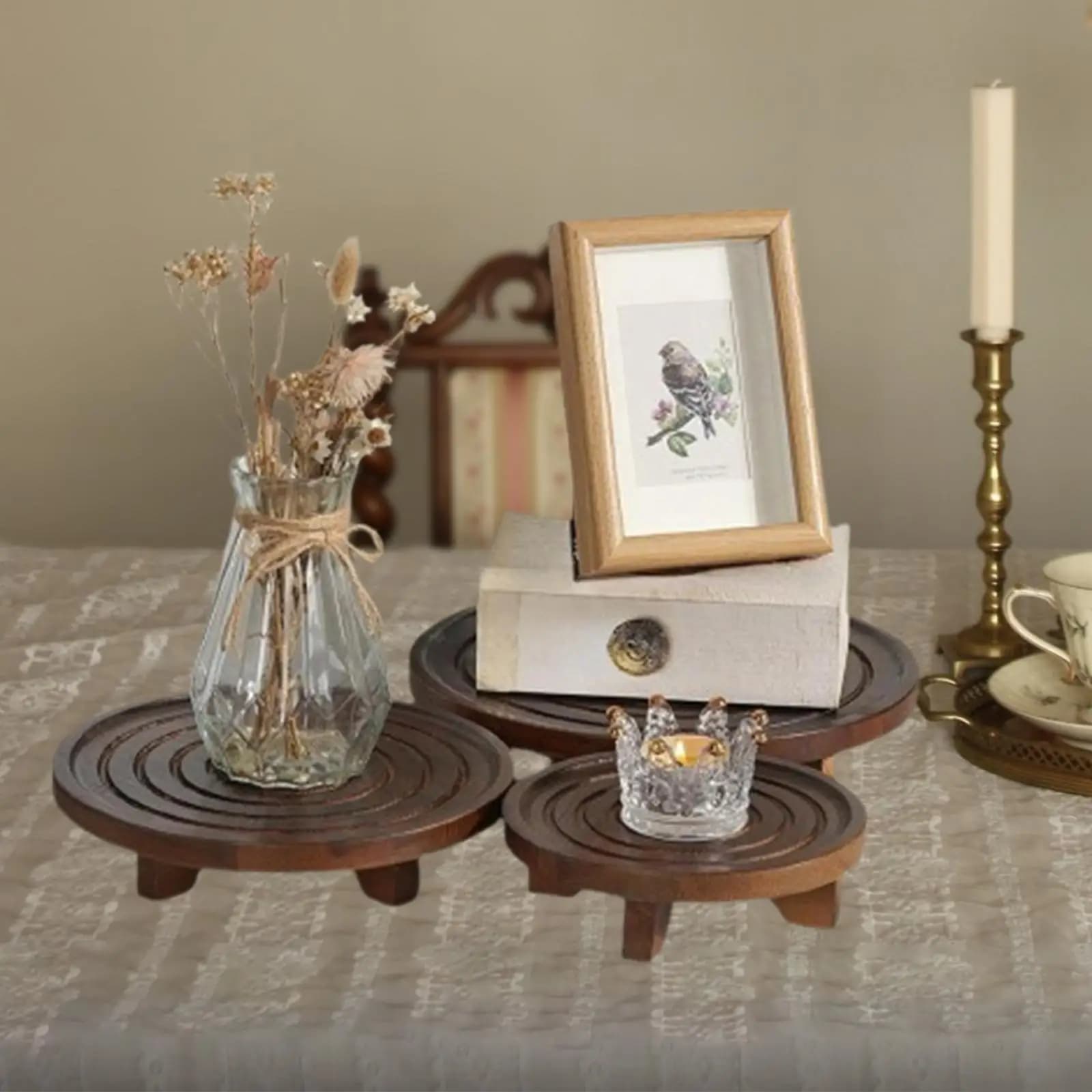 Set di 3 Supporti per Piante Multifunzione, Portaoggetti per Gioielli, Portavasi per Decorazione Patio, Cucina, Interni ed Esterni