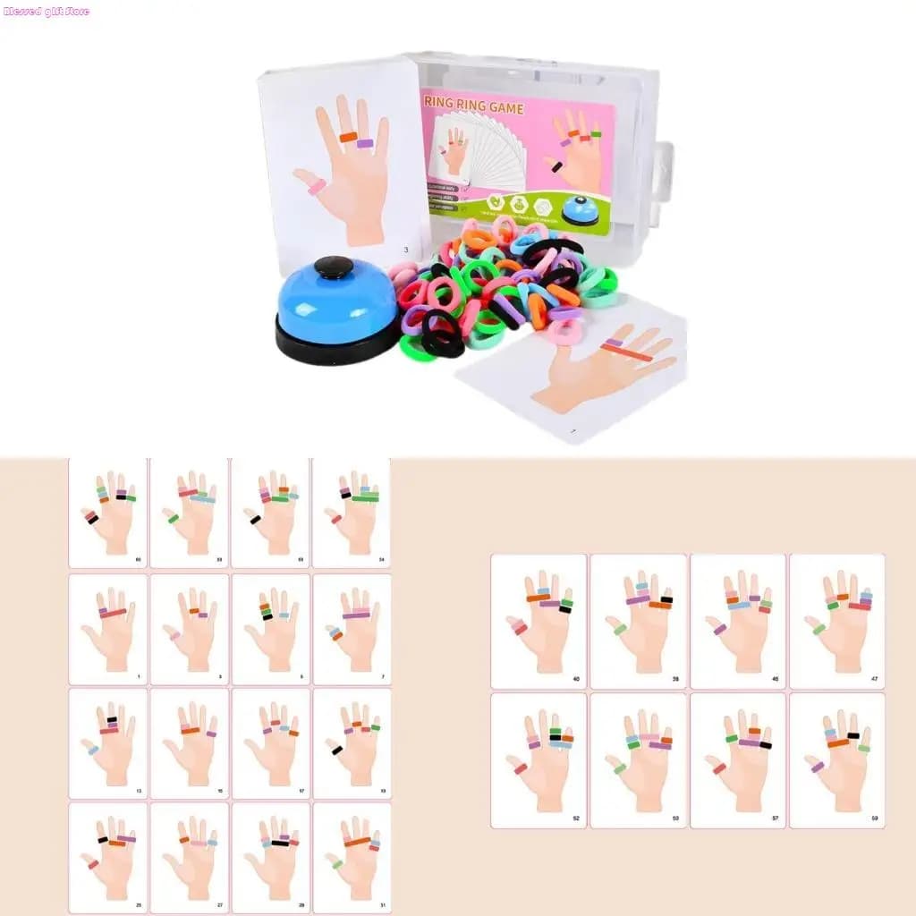 D0JC Gioco abbinamento con anelli per in corda elastica per bambini Gioco ordinamento interazione Gioco da tavolo