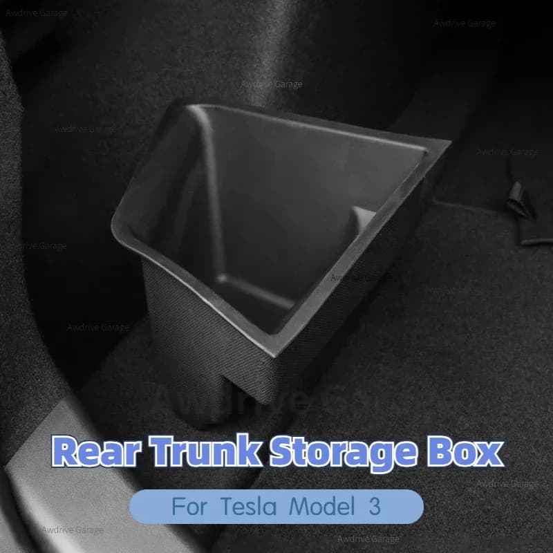 For Tesla Model 3 box holders for rear luggage storage box for left side space with rope to pull interior accessories for car Model3 2021- 2023