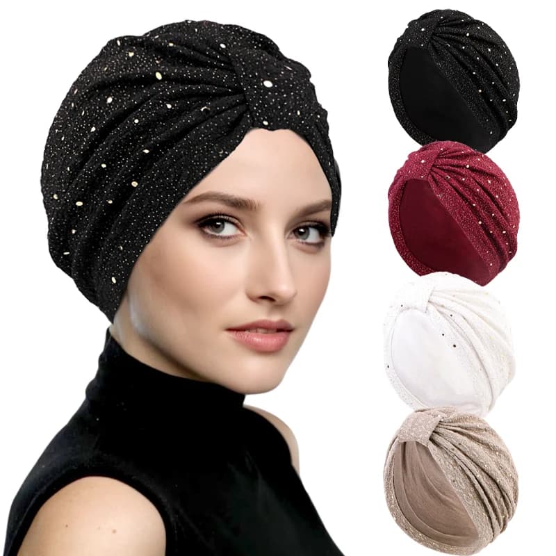 Donne musulmane annodato turbante foulard Twist Knot India cappello chemio Cap Head Wrap copricapo bandane accessori per capelli
