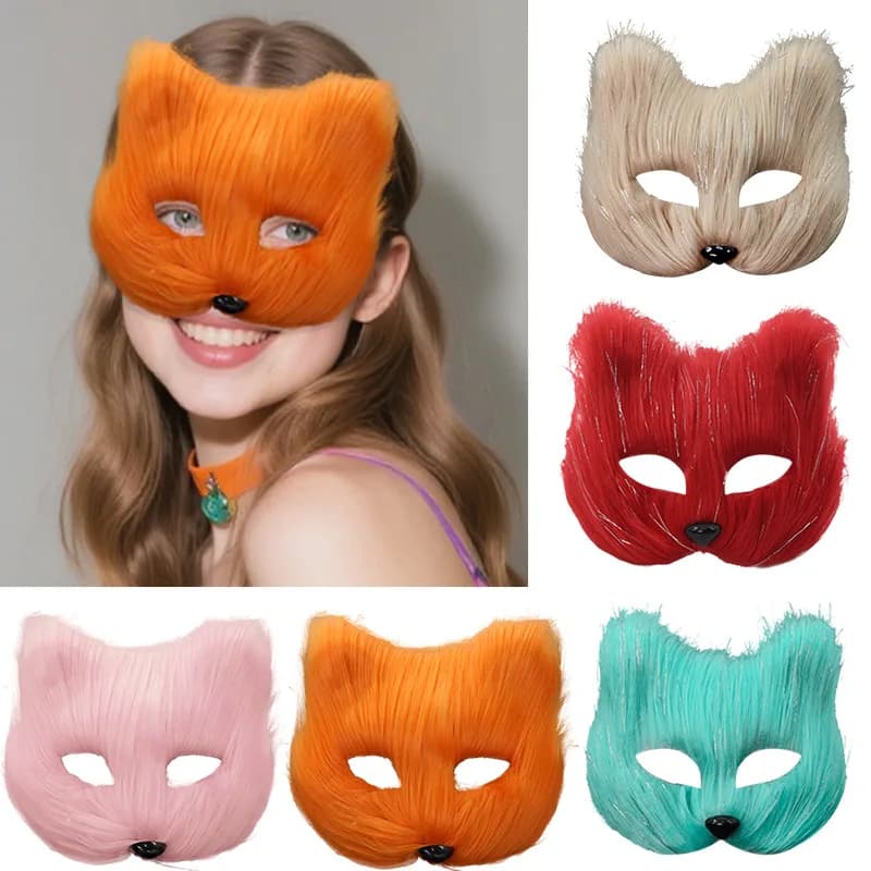 Fox Mask Decorative Mask for Animals Eye Mask Realistic Mascara Mask for cosplay events Halloween themed parties