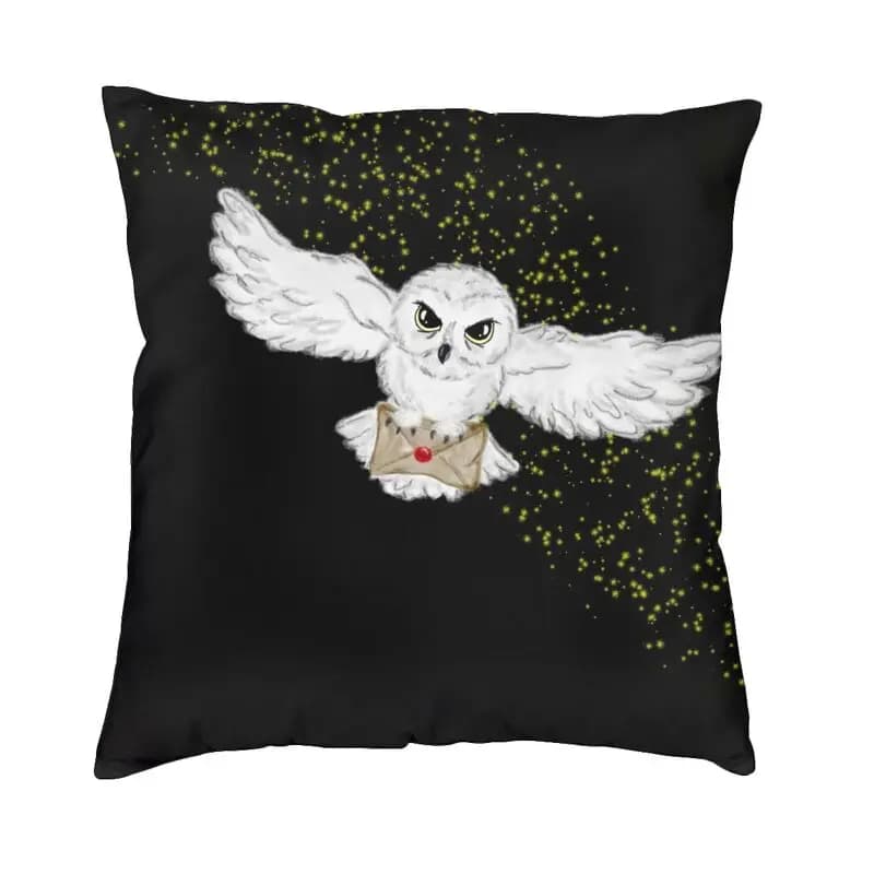 Owl Flight Tote Bag Cushion Cover 45x45cm Home Decor Print Witch Magic Throw Pillow for Sofa Double-sided