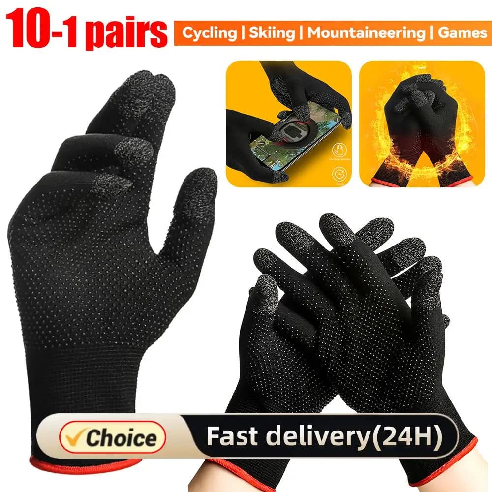 1-10 paia di guanti touch screen antiscivolo unisex guanti termici in maglia traspirante resistente al sudore guanti da moto sportivi dito intero