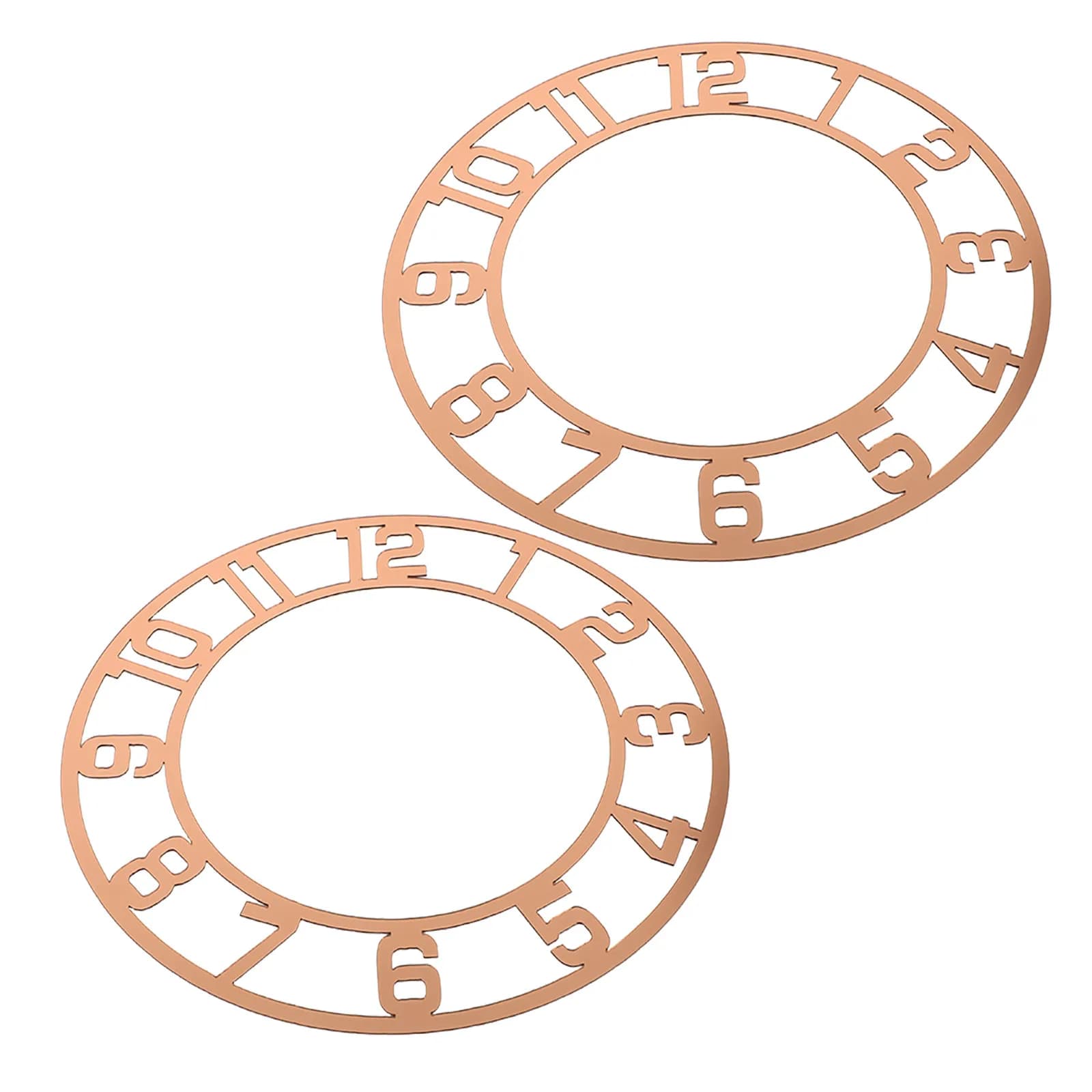 2 Pezzi Adesivi Murali Orologio Rotondo a Specchio in Acrilico con Numeri Arabi, Display Chiaro, Stile Moderno per Ingresso, Soggiorno, Fai da Te in Resina