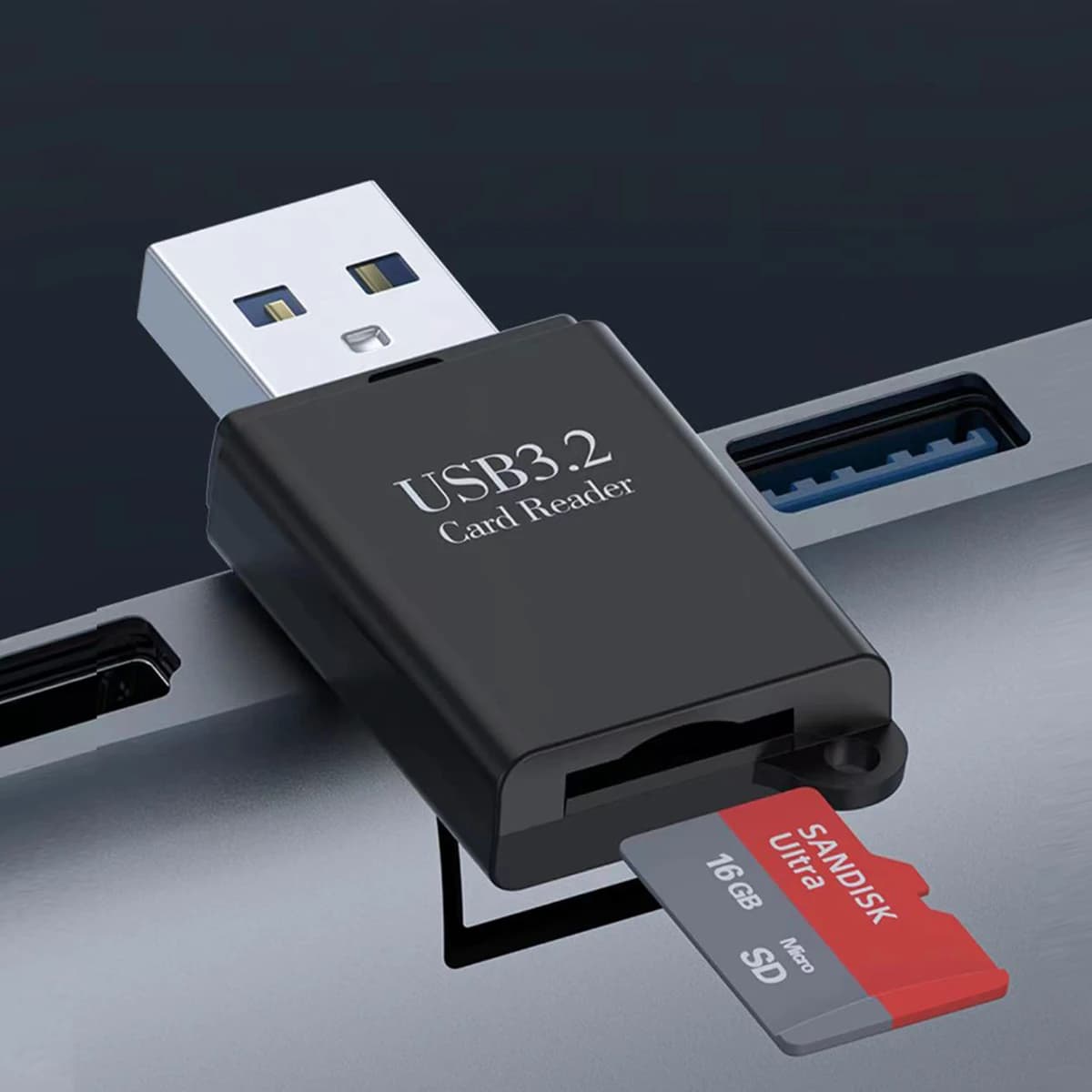 Mini Lettore di Schede TF SD 2 in 1 USB 3.2, Adattatore per Schede di Memoria, Convertitore ad Alta Velocità per PC e Laptop