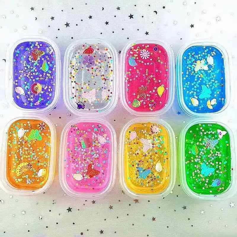 Slime di Cristallo Trasparente, Giocattolo per Bambine, Argilla Morbida, Pasta da Modellare, Giocattolo Educativo per Bambini Sotto i 3 Anni