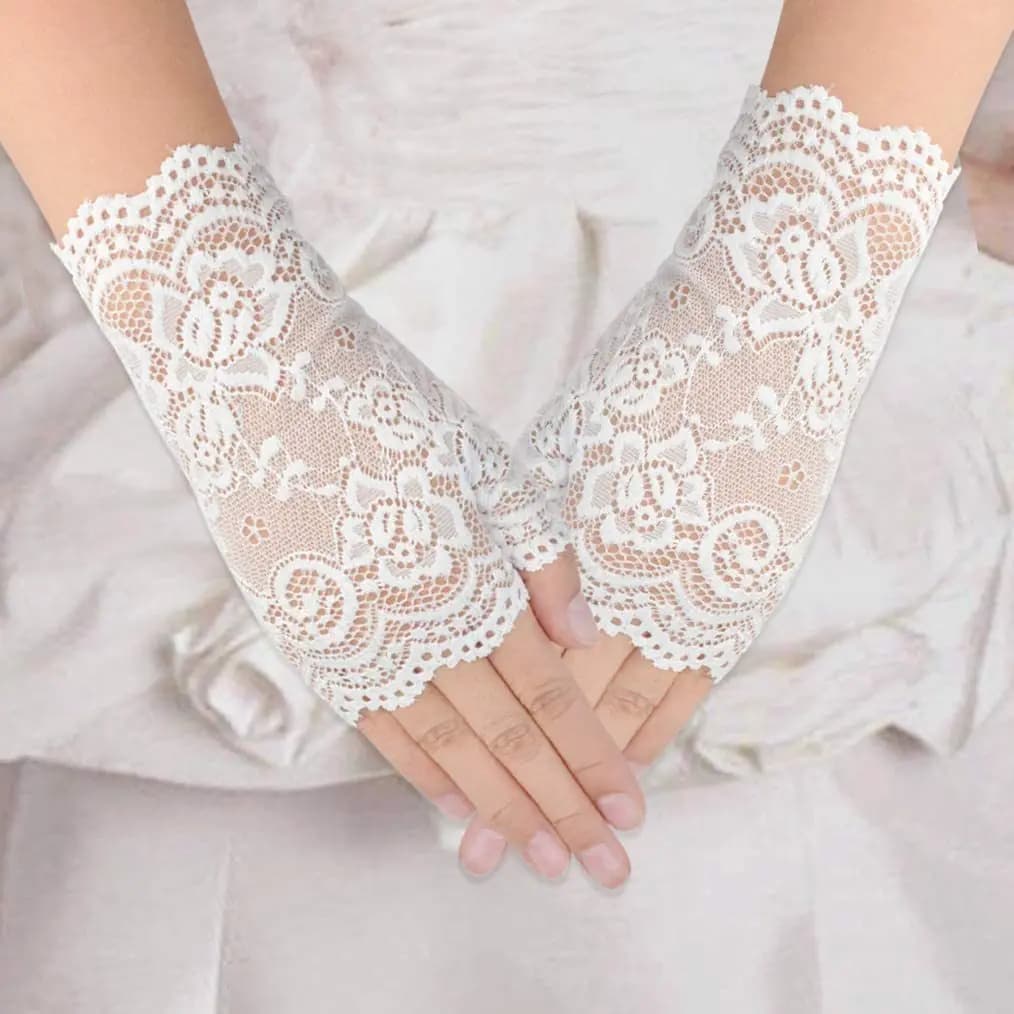 Nuovi guanti estivi senza dita da donna, guanti sexy in pizzo da sposa, guanti corti a mezza dita, Handschoenen guantes