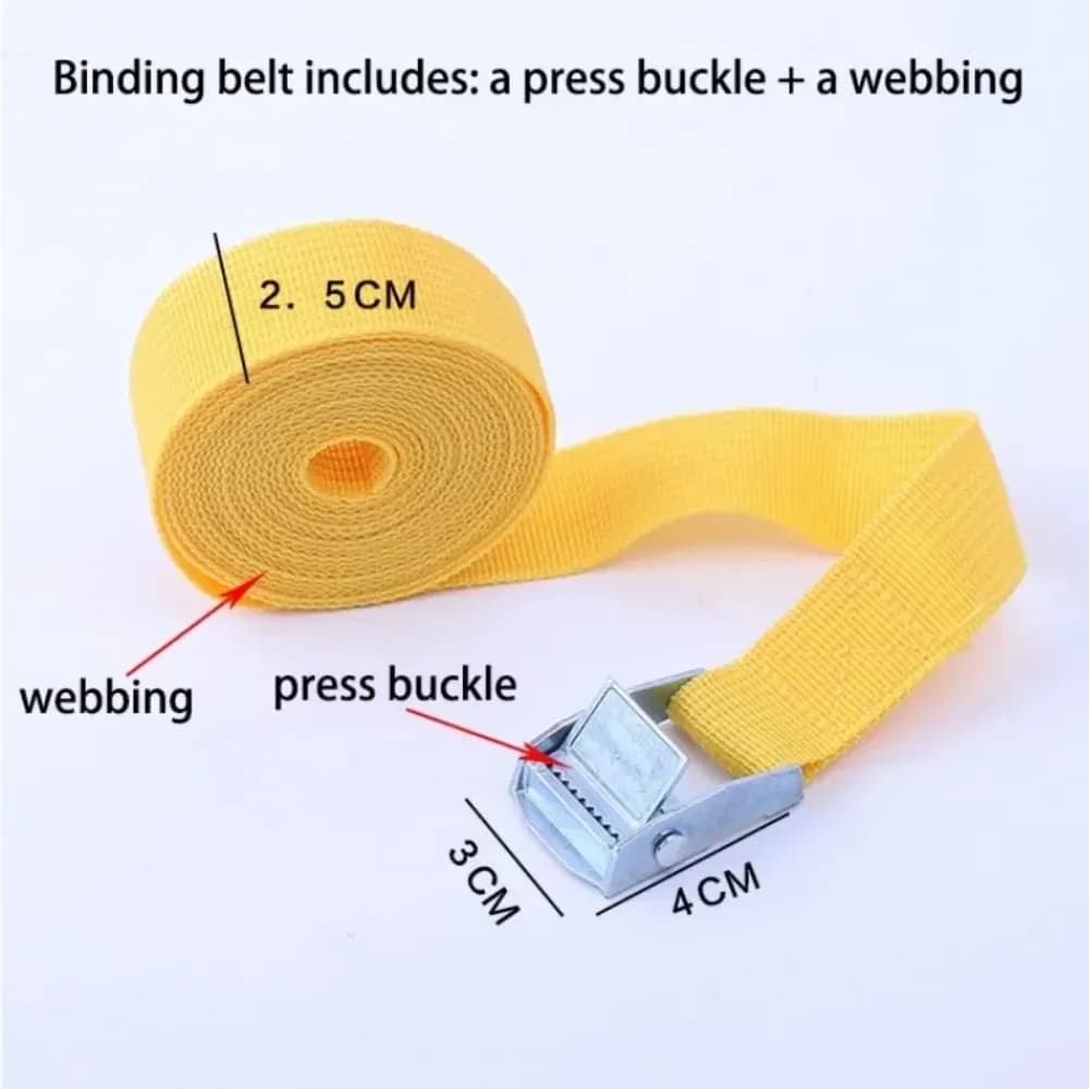 Cinghie con fibbia a pressione da 5 m Fissaggio per bagagli pesanti Cintura di legatura regolabile Tenditore di corda Corda di sicurezza con fibbia salvavita per autodifesa